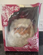 Vintage Fiber Optic Large Santa Head Face Lighted Twinkling Christmas in Box 13