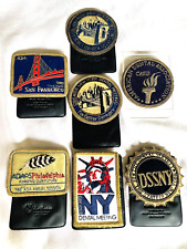 Lot Of 7 Vintage Dental Gold/Silver Bullion & Velvet Hand Made ADA DSSNY Crests picture