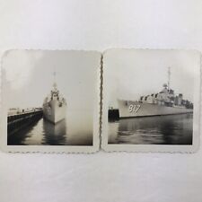 Vintage Black and White Photo Lot of 2 USS Corry DDR 817 Destroyer Navy Ship  picture