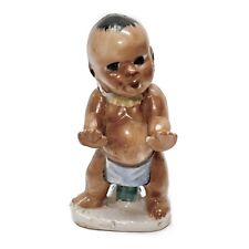 Antique Porcelain Figurine Native American Indian Boy Child Hand Painted 4