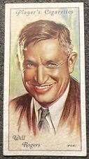 1934 PLAYERS CIGARETTES FILM STARS SERIES 2 WILL ROGERS #39 VG picture