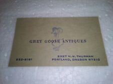 Vintage Grey Goose Antiques Store Portland Oregon Business Card picture