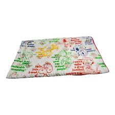Vintage Perma Prest Snoopy All Sports Floral Reversible Quilt Blanket Throw picture