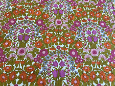 Jonelle Fabric Daisy Chain’ by Pat Albeck Tangerine,Purple And Blue Cotton 1/4 m picture