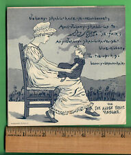 c.1890 LARGE VICTORIAN TRADE CARD  ALDEN FRUIT VINEGAR - GREENAWAY NURSERY RHYME picture