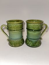 1960’s Japanese Vintage Ardco Ceramic Tea Cups Lot Of 2 Mid Century Green Mug picture