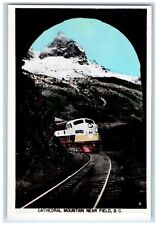 Cathedral Mountain Near Field Train British Columbia Canada RPPC Photo Postcard picture
