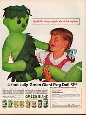 1962 Green Giant Canned Vegetables Print Ad Jolly Green Giant Rag Doll picture