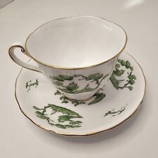 Royal Chelsea English Bone China Evergreen Teacup and Saucer  picture