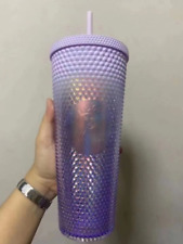 New Starbucks Tumbler Gradient Purple Diamond Studded Cups Venti 24oz Straw Cup picture