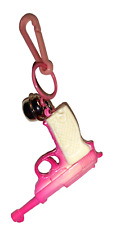 Vintage 1980s Plastic Charm Pink and White Gun for 80s Charms Necklace Clip On picture