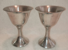 2 Stieff Vintage Pewter Goblets P56 4-1/2” Tall picture