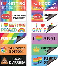 12Pcs Funny Gay LGBT Prank Bumper Stickers Rainbow Car Magnetic Bumper  picture