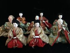 U0055 Japanese HINA Doll Set Vintage Kimono 8pc Woman Man OKIMONO Interior picture