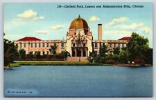 Illinois Chicago Garfield Park Lagoon Administration Building Vintage Postcard picture