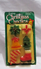 Vintage Floating Christmas Candles Tree Stocking Present Candy Cane Candle float picture