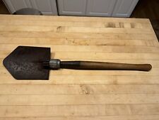 Vintage WW2 US Military 1945 WOOD Folding Trench Shovel w/ Wood Handle picture