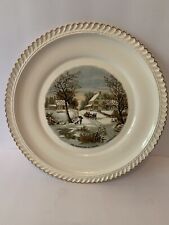 Harkerware Currier & Ives The Homestead In Winter Round Plate 10 1/4