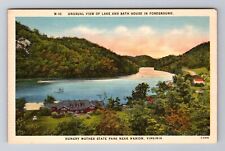 Hungry Mother State Park VA-Virginia, Lake and Bath House, Vintage Postcard picture