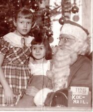 1950s Ernst Kerns Department Store Santa Clause w/girls Christmas tree ornaments picture