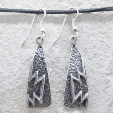 Native American-Navajo Large Sterling Silver TUFA CAST Earrings-Aaron Anderson picture