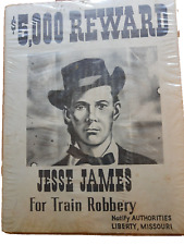 Wanted Poster Jesse James $5,000 Train Robbery Notify Liberty Missouri 8.5 x 11 picture