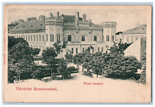 Komarom Hungary Postcard Greeting From Komarom Casino Building c1905 Antique picture
