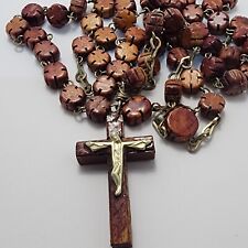 Old Hand Carved Wood Rosary picture