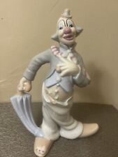 Porcelain Clown with Umbrella Figurine LLadro like colors picture
