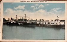 Houston Texas Historic SS Satilla Ship Municipal Docks Antique Postcard 1915 picture