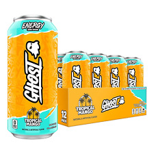GHOST Energy Drink - 12-Pack, Tropical Mango, 16Oz Cans - Energy & Focus picture