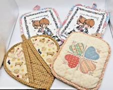 Precious Moments Potholders VTG 90 + 2 Quilted Hearts Countrycore Farm Animals picture