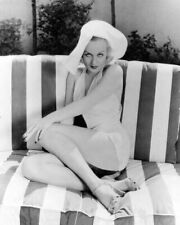 Carole Lombard classic glamour pose leggy sitting on pool chair 8x10 photo picture