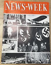 Vintage Newsweek Magazine February 17 1933 Nazi Germany Cover Pre War Issue picture