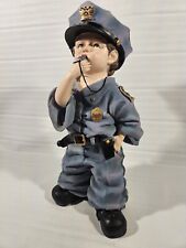 Boy Police Officer Uniform w/ Whistle Tall Statue 15