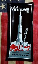 Antique USAF, Martin Marietta Titan Rocket ICBM Glass Ashtray picture
