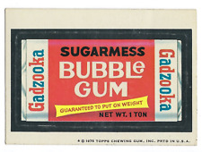 1975 Wacky Packages 14th Series 14 GADZOOKA SUGARMESS BUBBLE GUM white back ex+ picture