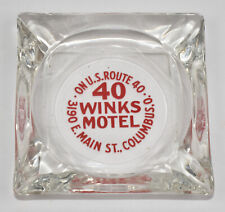 Vintage 40 Winks Motel Columbus OH Glass Advertising Ashtray picture