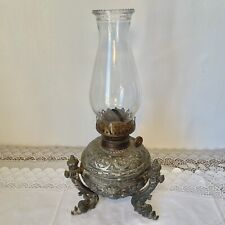 Antique Ornate  Embossed Edward Miller EM & Co. Solar Kerosene Oil Lamp. picture