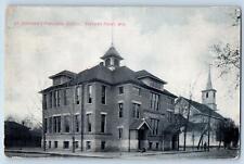 1908 St. Stephens Parochial School Building Stevens Point Wisconsin WI Postcard picture