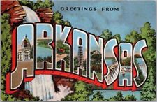 c1940s ARKANSAS Large Letter Postcard Hemmed-In Hollow Falls View / KROPP Linen picture
