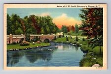 Monroe NY-New York, Estate Of RW Smith, Entrance, Vintage c1946 Postcard picture