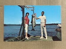 Postcard Tyee Salmon Fishing Vancouver Island BC British Columbia Canada Vintage picture