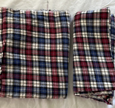 Vintage 1999 Unbranded 1.5 yd Blue Red Plaid Flannel Fabric Cotton Craft Pajama picture