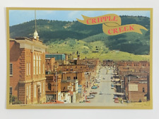 Cripple Creek Colorado Looking East on Bennett Avenue Postcard Street View picture