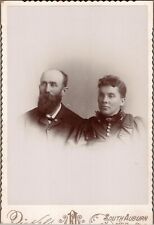 Antique Cabinet Victorian Husband and Wife Couple Vignette Image picture