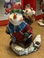 Doing The Snowman Swoosh  Skiing.  Heavy Resin Christmas Figurine - Perfect picture