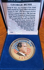 2001 George Walker Bush - Albert  Arnold Gore Colorized  Medallion 1.5