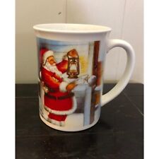 Merry Christmas Mug Cup Santa Delivering Presents Gifts White Handle Christmas picture