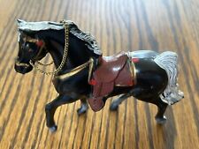 Vintage 1950’s Cast Horse Black Pot Metal Painted Toy Made in Japan  picture